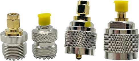 4Pcs SMA - UHF Antenna Connectors kit SMA to PL259 SO239 UHF VHF Crimp Coax Adapter for CB Radio Handheld Ham Radio Antenna Walkie Talkie Amateur Radio in Saudi Arabia