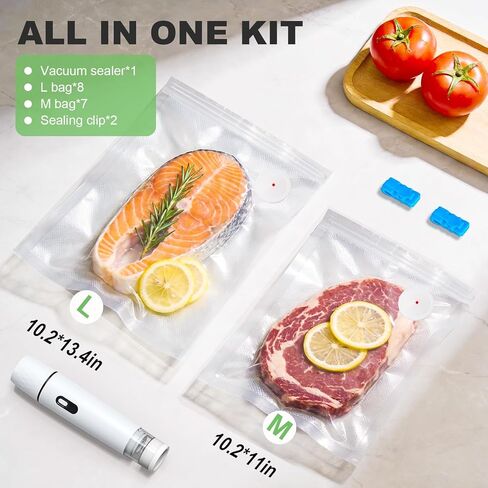 جهاز تفريغ الهواء المحمول لتخزين الطعام، جهاز تفريغ الهواء المحمول اللاسلكي القابل لإعادة الشحن مع أكياس قابلة لإعادة الاستخدام، جهاز غلق الطعام الكهربائي بلمسة واحدة لإعداد الوجبات، الفيديو الصوتي، الفريزر، السفر والمركبات الترفيهية in Kuwait