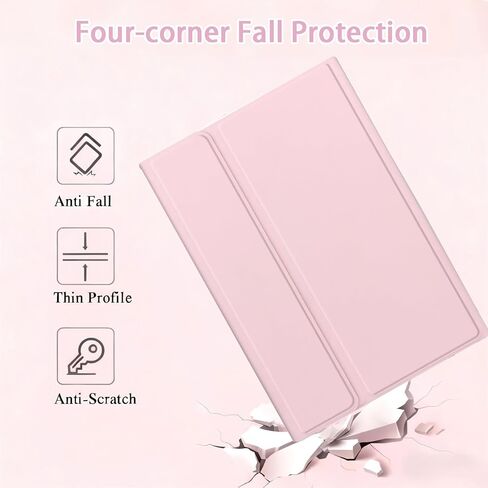 حافظة لوحة مفاتيح قابلة للفصل مع ماوس لجهاز Lenovo Idea Tab 11 بوصة 2025، حافظة لوحة مفاتيح مغناطيسية بإضاءة خلفية 7 ألوان لجهاز Lenovo Idea Tab 11 بوصة 2025 مع حامل قلم، 3 زوايا للتعديل، وردي in Kuwait