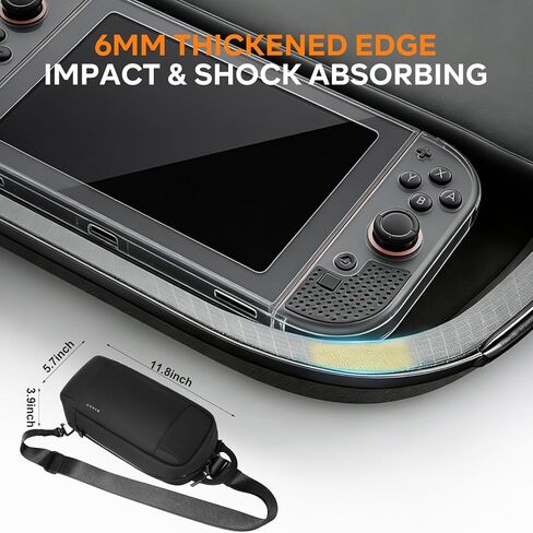 حقيبة BANGE Sling لجهاز Nintendo Switch 2، حقيبة حمل واقية على شكل حقيبة كروس، حقيبة سفر لوحدة التحكم والملحقات مع 8 فتحات لبطاقات الألعاب in Saudi Arabia