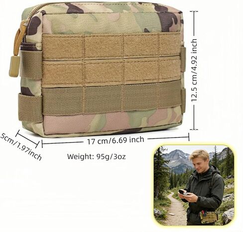 حقيبة أدوات MOLLE التكتيكية EDC، مقاومة للماء 600D نايلون الخصر للرجال والنساء، منظم أدوات متعدد الوظائف مع حزام MOLLE للمشي لمسافات طويلة والتخييم وإكسسوارات السفر ومحفظة الهاتف in Kuwait