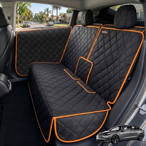 iBuddy Tesla Dog Seat Cover Model Y with 2PCS Car Door Protector 100% Waterproof Pet Vehicle Seat Protects from Hair, Scratches and Dirt, Customized Dog Car Hammock for 2020-2025 Model Y Juniper in Saudi Arabia