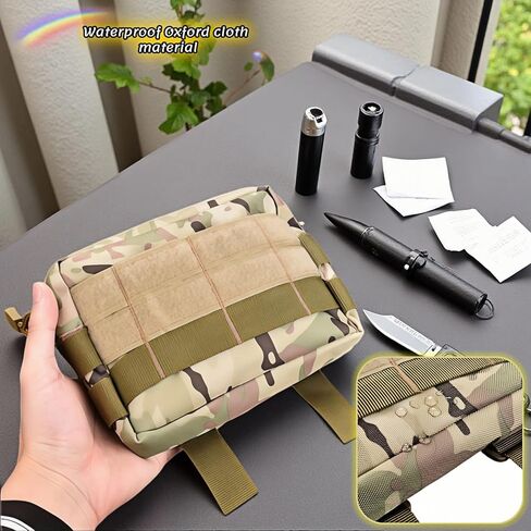 حقيبة أدوات MOLLE التكتيكية EDC، مقاومة للماء 600D نايلون الخصر للرجال والنساء، منظم أدوات متعدد الوظائف مع حزام MOLLE للمشي لمسافات طويلة والتخييم وإكسسوارات السفر ومحفظة الهاتف in Kuwait