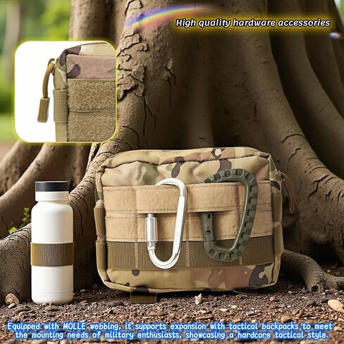 حقيبة أدوات MOLLE التكتيكية EDC، مقاومة للماء 600D نايلون الخصر للرجال والنساء، منظم أدوات متعدد الوظائف مع حزام MOLLE للمشي لمسافات طويلة والتخييم وإكسسوارات السفر ومحفظة الهاتف in Kuwait
