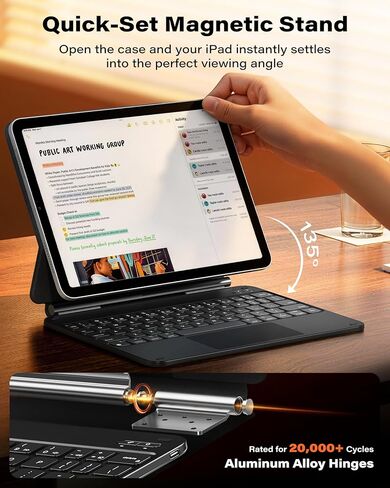 A2C Quick-Set Magnetic Keyboard Case for iPad Air 11-inch (M4 2026/M3 2025/M2 2024), iPad Pro 11-inch(4th/3rd/2nd), iPad Air 10.9-inch (5th/4th), Magic-Style Case with Backlight, Multi-Touch Trackpad in Saudi Arabia