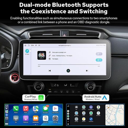 JOYING 12.3 Inch Car Stereo HD QLED Touch Screen with Wireless CarPaly & Android Auto, Android 13 Single Din Radio 12GB+256GB Head Unit, GPS Navigation, Bluetooth, 5G WiFi, DSP, AUX(JY-HTS19N12) in Saudi Arabia