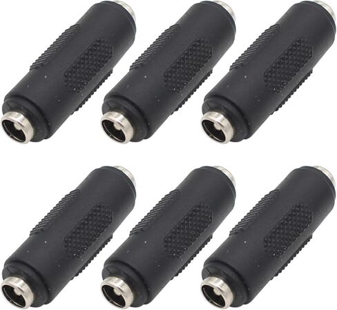 12V DC Power Connector Adapter, 6-Pack 12/24V DC Female to Female Barrel Connector for Led Strip CCTV Security Camera Cable Wire Ends in Saudi Arabia