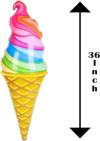 The Dreidel Company Rainbow Ice Cream Cones Inflate 36" (6-Pack) in Saudi Arabia