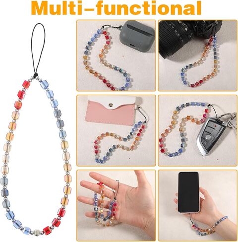 Beaded Camera Wrist Strap & Phone Charm, Cute Y2K Aesthetic Beaded Lanyard for Digital Camera, Cell Phone, Bag, Keys, Handmade Bead Wristlet Chain Keychain Gift for Women in Saudi Arabia