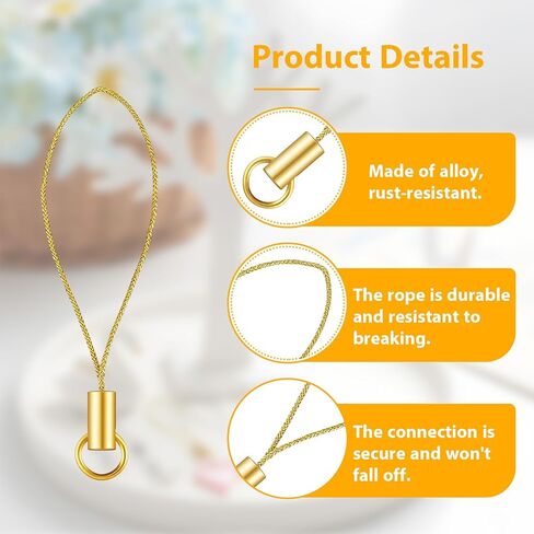 100Pcs Phone Charms Strap with Lobster Clasp Phone Charm String Kit Keychain Charms Strap DIY Lanyard Decorations for USB Drive Keychain Keyring Jewelry Accessories (Gold, Silver) in Saudi Arabia