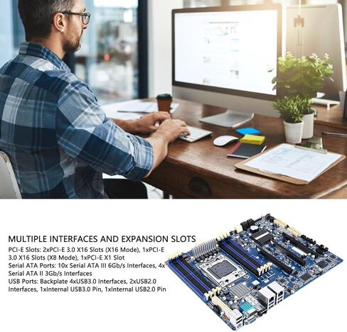 LGA 2011 Motherboard, E5 1600 2600 Series CPU Support with SFP + Fiber Port and 14 Drives Support, for Workstations in Saudi Arabia