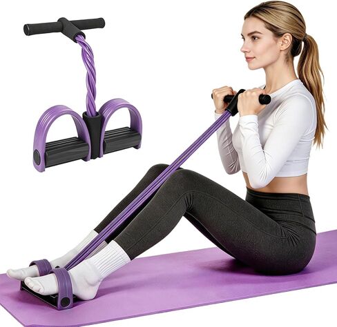 Kammoy 6-Tubes Tension Rope, Multifunction Elastic Yoga Pedal Puller Resistance Band, Natural Latex Tension Rope Fitness Equipment, for Abdomen, Waist, Arm, Leg Stretching Slimming Training in Saudi Arabia