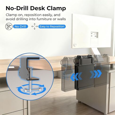 Mini PC Mount for Dell with Desk Clamp Micro PC VESA Wall Under Desk Mount and C-Clamp Desktop Mount for Dell OptiPlex MFF Mounting Bracket for Dell Micro PC 7050 7080 5070 3000 7060 3060 9020 QCM1250 in Saudi Arabia