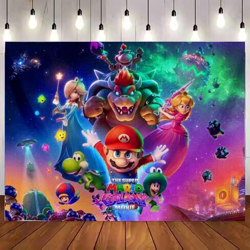 Mario Birthday Party Decorations,Happy Birthday Banner Backdrop for Birthday Party Supplies in Saudi Arabia