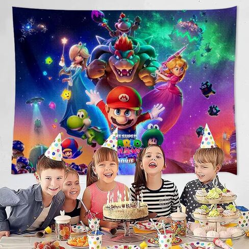 Mario Birthday Party Decorations,Happy Birthday Banner Backdrop for Birthday Party Supplies in Saudi Arabia