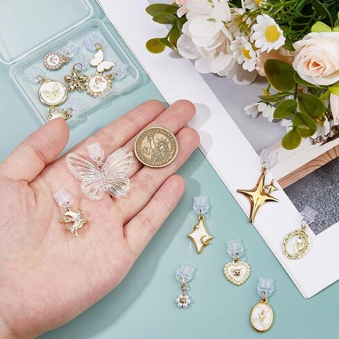 SUPERFINDINGS 14 Styles Dust Plug Charms Alloy Enamel Anti-Dust Plugs Charms Flower Butterfly Star USB C Charm Charging Port Protector Type C Protector Cap with Cute Pendants for Mobile Phone Kindle in Saudi Arabia