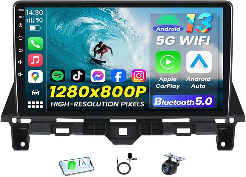 64GB Car Radio for Honda Accord 2008-2012: 10.1'' 1280 * 800 HD Touch Screen Stereo with Wireless CarPlay Android Auto 5GWiFi GPS Bluetooth FM RDS SWC Backup Camera in Saudi Arabia