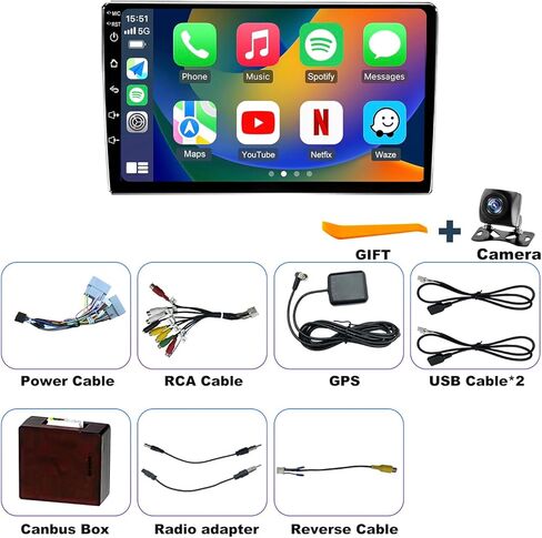 5GWifi Upgrade Car Radio for Dodge Ram 1500/2500/3500 2006-2008, Dodge Durango 2004-2009, Jeep Grand Cherokee 2005-2007, Compass 9inch Touchscreen Stereo Wireless CarPlay Android Auto GPS FM Camera in Saudi Arabia
