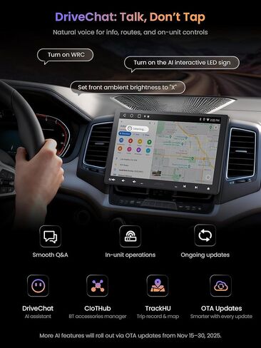 ATOTOZONE A5L 10 بوصة Single DIN & Double DIN Android Car Stereo، CarPlay اللاسلكي وAndroid Auto، شاشة عائمة قابلة للتعديل راديو QLED، توصيل WiFi/BT/USB، مخرج HDMI، ChatGPT AI، DSP/GPS، كاميرا احتياطية in Kuwait