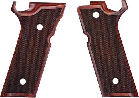 Hogue Checkered Hardwood Grip for Beretta 92 GTS / XI, Reinforced Rosewood - 91561 in Saudi Arabia