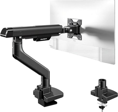 FlexiSpot Monitor Arm, Premium Aluminum Monitor Desk Mount Fits Screen up to 35 Inches, Fully Adjustable Monitor Stand with C-Clamp & Grommet Base for Home Offfice, Holds 6.61 to 26.46 lbs, Black in Saudi Arabia