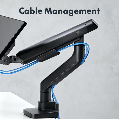 FlexiSpot Monitor Arm, Premium Aluminum Monitor Desk Mount Fits Screen up to 35 Inches, Fully Adjustable Monitor Stand with C-Clamp & Grommet Base for Home Offfice, Holds 6.61 to 26.46 lbs, Black in Saudi Arabia