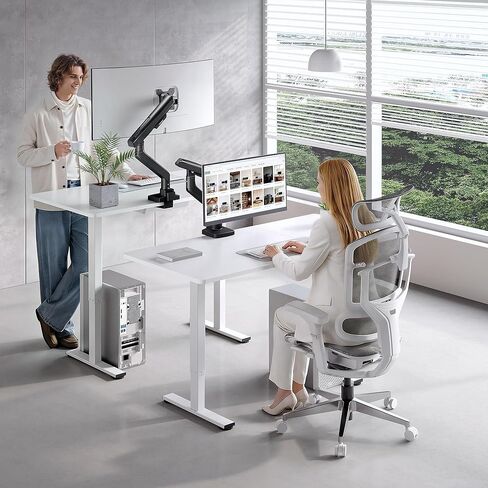 FlexiSpot Monitor Arm, Premium Aluminum Monitor Desk Mount Fits Screen up to 35 Inches, Fully Adjustable Monitor Stand with C-Clamp & Grommet Base for Home Offfice, Holds 6.61 to 26.46 lbs, Black in Saudi Arabia