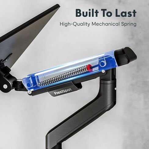 FlexiSpot Monitor Arm, Premium Aluminum Monitor Desk Mount Fits Screen up to 35 Inches, Fully Adjustable Monitor Stand with C-Clamp & Grommet Base for Home Offfice, Holds 6.61 to 26.46 lbs, Black in Saudi Arabia