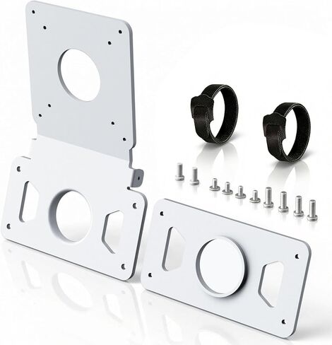 VESA Adapter Plate Bracket Kit for iMac 21.5–27 Inch Screens, Late 2009–2020 Models, White Metal VESA Mounting Plate Adapter with 75x75mm /100x100mm, All Screws Included in Saudi Arabia