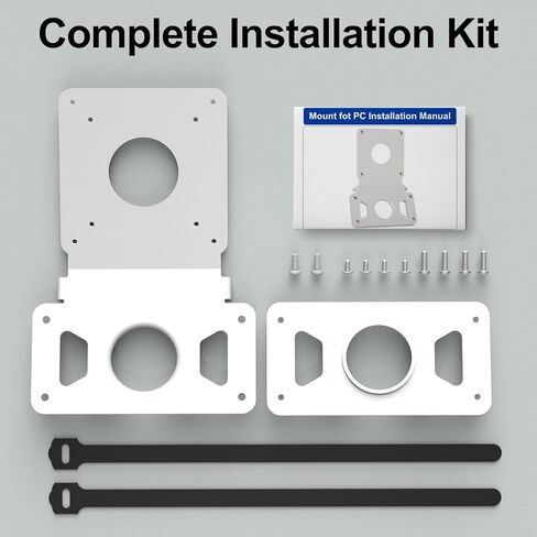 VESA Adapter Plate Bracket Kit for iMac 21.5–27 Inch Screens, Late 2009–2020 Models, White Metal VESA Mounting Plate Adapter with 75x75mm /100x100mm, All Screws Included in Saudi Arabia