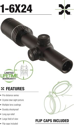 AXEON Optics 1-6x24mm Tactical Rifle Scope, Black, One Size in Saudi Arabia