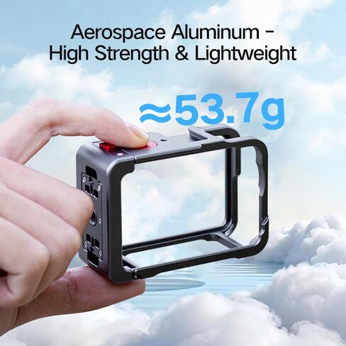 Cage for DJI Osmo Action 6，Quick-Release Aluminum Alloy Metal Rabbit Cage with Cold Shoe Mount and 1/4" Tripod Threaded Hole - Protective Frame for Vlogging & Outdoor Shooting in Saudi Arabia