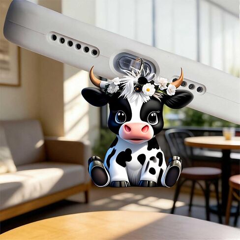 Cute Holstein Cow Dust Plug Acrylic Charms for electronic products,Type-C Charging Port Dust Plugs Pendant Compatible with E-Reader Phone Tablet, Gift for Christmas, Birthday, Anniversary Day in Saudi Arabia