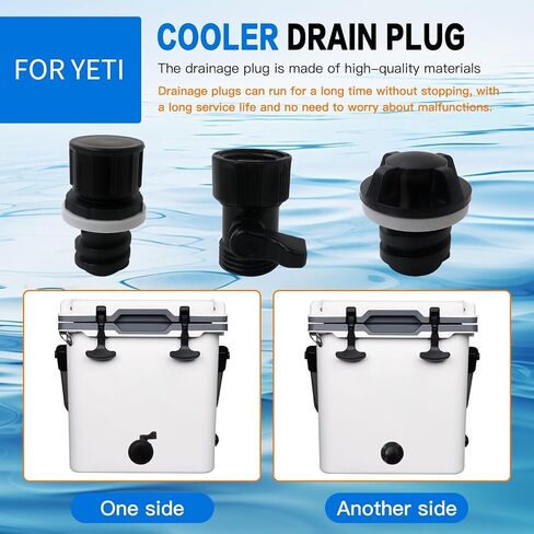 مجموعة استبدال قابس تصريف المبرد مناسبة لمبردات Yeti/Roadie، دلاء الثلج للخزان مناسبة لمبرد YETI Tundra وتناسب مبردات RTIC 20QT، 45QT، 65QT in Kuwait
