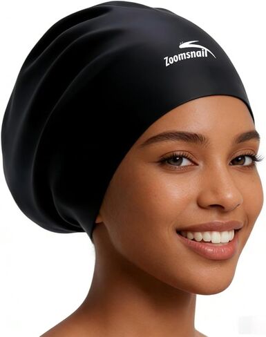 Zoomsnail X-Large Silicone Swim Cap for Long Hair, Waterproof Anti-Leak Seal for Braids, Dreadlocks, Weaves, Afros & Curls, Swimming Cap for Women & Men, Idea for Pool, Beach, Swimming (Blue, XL) in Saudi Arabia