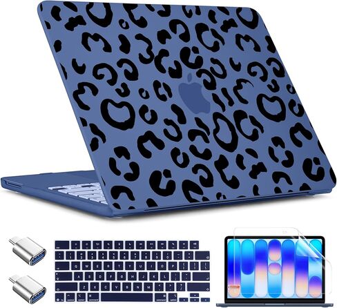 حافظة TWOLSKOO لجهاز MacBook Neo 13 بوصة 2026 A3404 A18 Pro Chip، حافظة من البلاستيك الصلب مع محول من النوع C، 2 غطاء لكاميرا الويب، غطاء لوحة المفاتيح وواقي شاشة، أحمر الخدود المنقط in Kuwait
