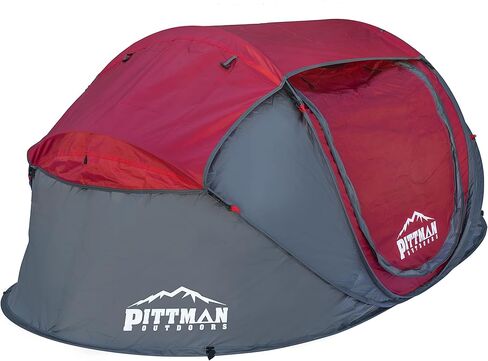 Pittman Outdoors PPI-POPUP2X Instant Set-up 2 Person Pop-up Tent with Large Mesh Window, 7.55'x3.94'x3.2' (Height), Red in Saudi Arabia