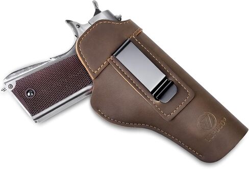 حافظة 1911، حافظة مسدس جلدية للحمل المخفي، حافظة IWB لمعظم طرازات 1911، متوافقة مع Kimber 1911/Colt 1911/S&W 1911/Sig Sauer 1911/Remington/Ruger & More، تناسب براميل من 4 إلى 5 بوصات in Kuwait