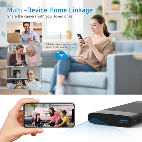 Hidden Cameras USB Charger - Spy Camera Phone Charger - Mini Wireless Hidden Cam - Motion Detection - Night Vision - Free App Control - Loop SD Storage for Indoor Home Security in Saudi Arabia