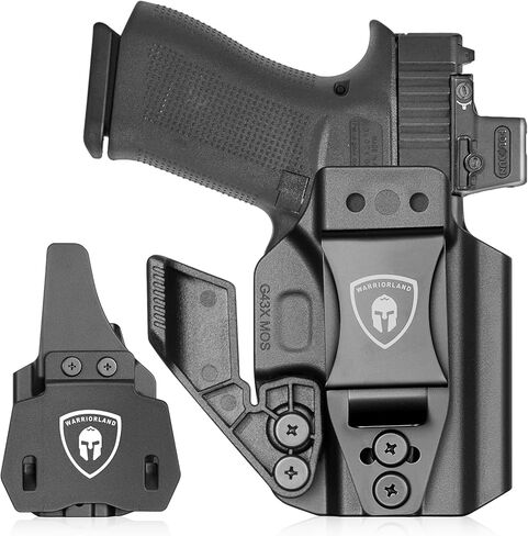 WARRIORLAND IWB & OWB G43x Holster, Compatible with Glock 43 / 43X / 43X MOS (No Light/Laser), Optics Ready, Adj. Retention & Cant & Height, Removable Concealment Claw, Paddle Included, Right Hand in Saudi Arabia