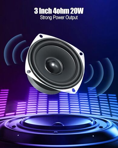 3" 4Ohm 20W Audio Full Range Speaker Fit for Arduino DIY Speaker Replace EK2173, Stereo Woofer Loudspeaker Replacement 2Pcs in Saudi Arabia
