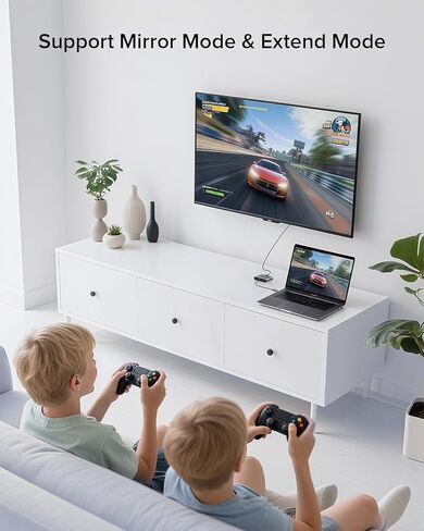 موزع UPERFECT من النوع C إلى HDMI المزدوج 4K 60 هرتز، محول USB C إلى 2 HDMI لوضع تمديد Windows/Android، وضع مرآة Mac، شاشة مزدوجة للشاشة/الكمبيوتر المحمول/الكمبيوتر الشخصي/الهاتف in Kuwait