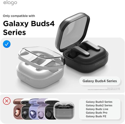 elago Compatible with Samsung Galaxy Buds 4 Pro & Galaxy Buds 4 Case, Cassette Tape Design Cover with Carabiner, Full Protection, Headphone Accessories, for Men, for Women in Saudi Arabia