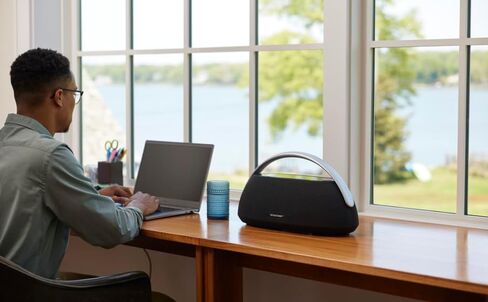Harman Kardon Go + Play 3 - Portable Bluetooth Speaker with Superior Sound and 8 Hours Playtime, USB Charging, Auto self Tuning, Dual far-Field Microphones (Renewed) in Saudi Arabia