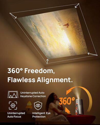 جهاز عرض XGIMI MoGo 4 2025 الجديد المحمول مع حامل PowerBase وفلتر إبداعي مغناطيسي XGlMl (3 عبوات) in Saudi Arabia