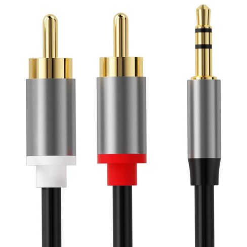 1pc RC to 3.5mm Cable 16.5ft, Aux to RC Headphone Male to Male Jack Adapter 1/8 Audio Y Cord for Smartphones, MP3, Tablets, Speakers, HDTV in Saudi Arabia