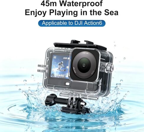 حافظة مضادة للماء لكاميرا DJI Osmo Action 6، تدعم الغوص العميق 45M/148FT والسباحة مع برغي سريع التحرير in Kuwait