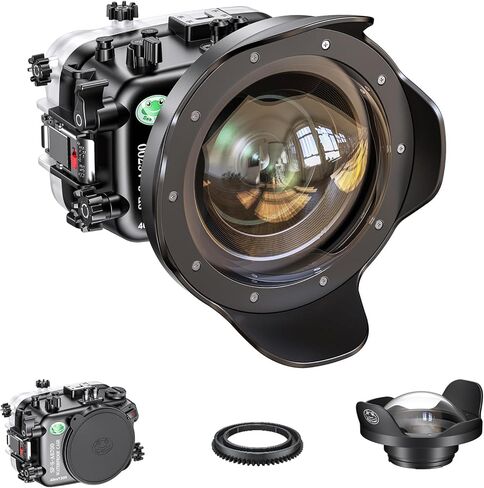 Sea frogs Underwater Camera Case Compatible with Sony A6700 10-18MM with Wide Angle Fisheye Lens IPX8 40m/130ft Maximum Diving Depth Waterproof Camera Housing for Diving, Surfing, Rowing, Skiing in Saudi Arabia