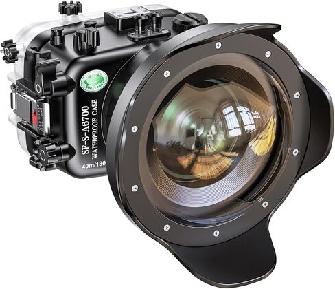 Sea frogs Underwater Camera Case Compatible with Sony A6700 10-18MM with Wide Angle Fisheye Lens IPX8 40m/130ft Maximum Diving Depth Waterproof Camera Housing for Diving, Surfing, Rowing, Skiing in Saudi Arabia