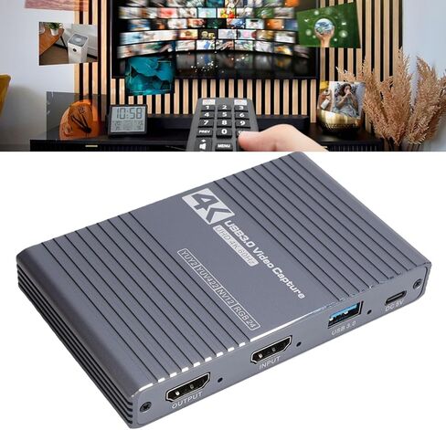 Diyeeni 4K HDMI Capture Card USB 3.0 1080P 60FPS Gaming & Streaming Video Capture Card with HDMI Loop - Out, Plug & Play, Low Latency Recording for Pc Camera in Saudi Arabia
